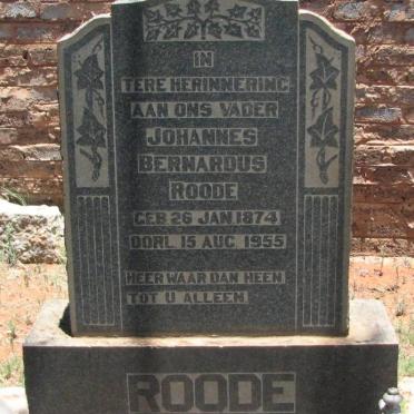 ROODE Johannes Bernardus 1874-1955