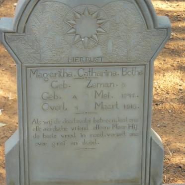BOTHA Magaritha Catharina geb ZEMAN 1877-1916