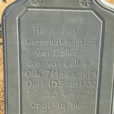 COLLER Cornelia Christina, van geb VAN COLLER 1879-1932