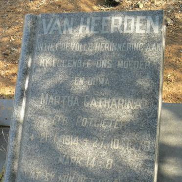 HEERDEN Martha Catharina, van geb POTGIETER 1914-1973