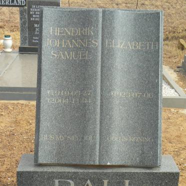 RALL Hendrik Johannes Samuel 1919-2004 &amp; Elizabeth 1923-