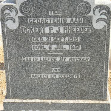 RHEEDER Ockert P.J. 1915-1951