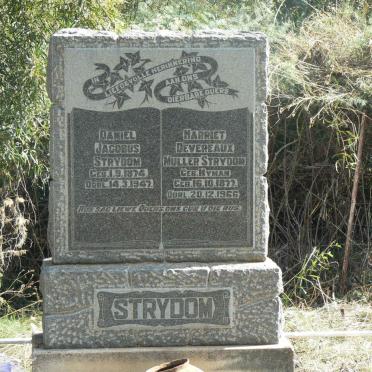 STRYDOM Daniel Jacobus 1874-1947 &amp; Harriet Devereaux Muller HYMAN 1877-1966