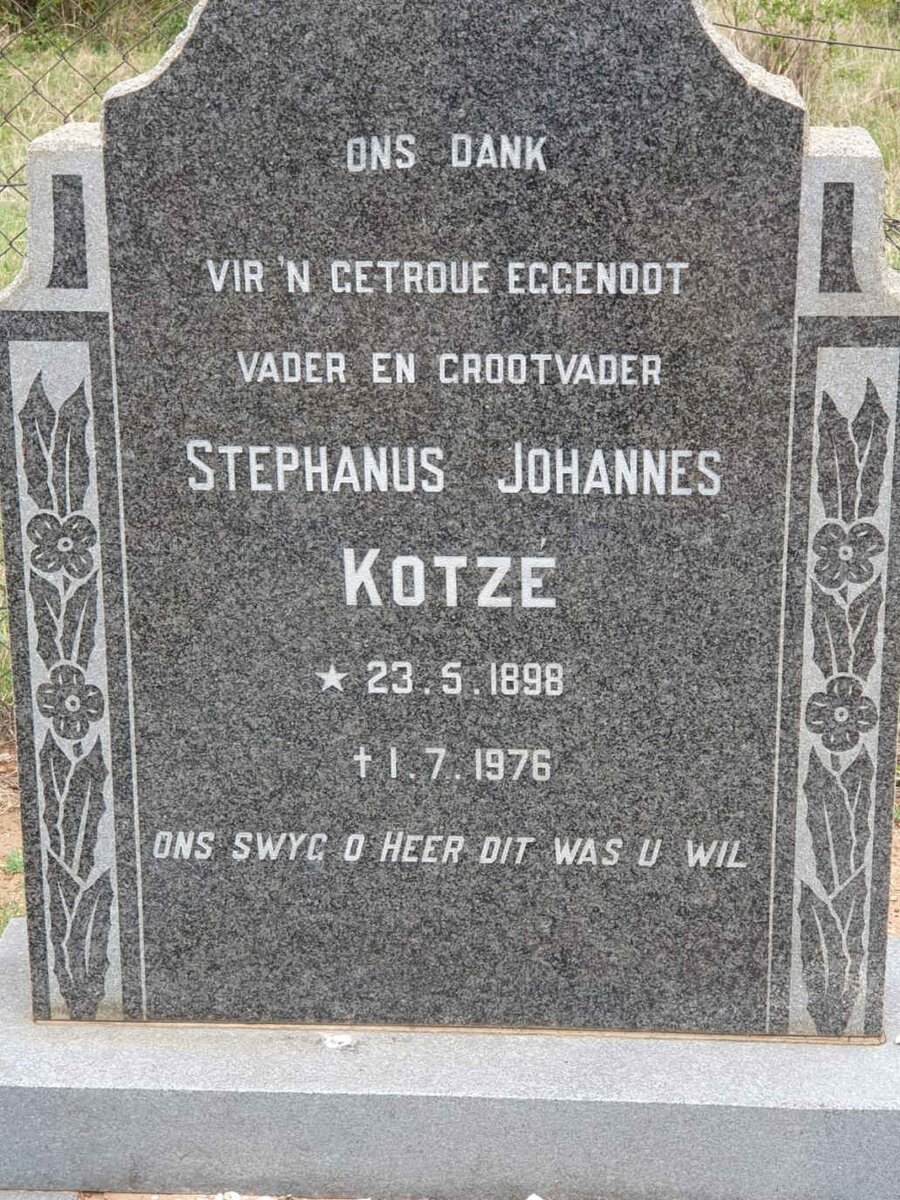 KOTZE Stephanus Johannes 1898-1976
