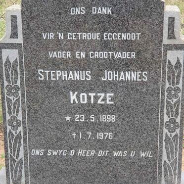 KOTZE Stephanus Johannes 1898-1976