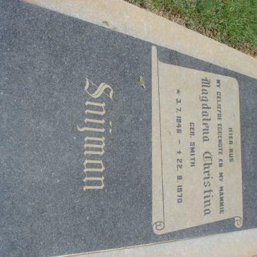 SNIJMAN Magdalena Christina nee SMITH 1946-1970