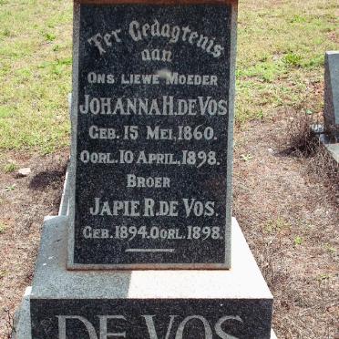 VOS Johanna H., de 1860-1898, VOS Japie R., de 1894-1898