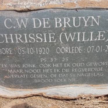 BRUYN C.W., de nee WILLE 1920-2014