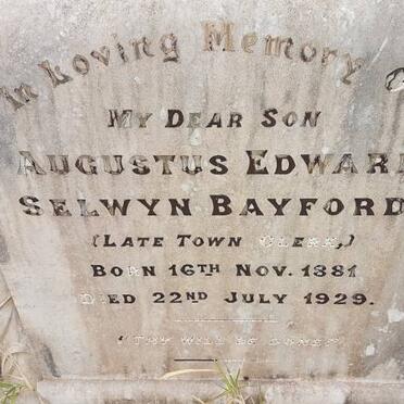 BAYFORD Augustus Edward Selwyn 1881-1929