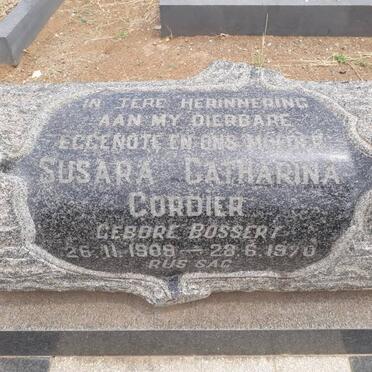 CORDIER Susara Catharina nee BOSSERT 1909-1970