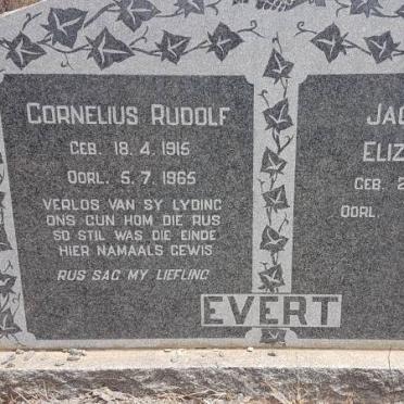 EVERT Cornelius Rudolf 1915-1965 &amp; Jacomina Elizabeth 1913-