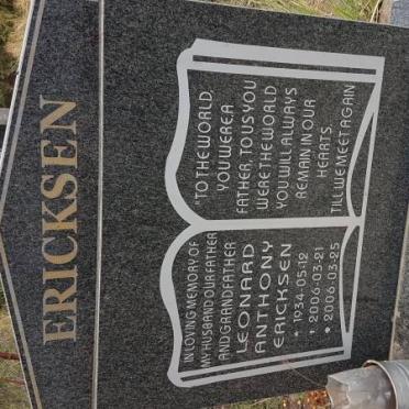 ERICKSEN Leonard Anthony 1934-2006