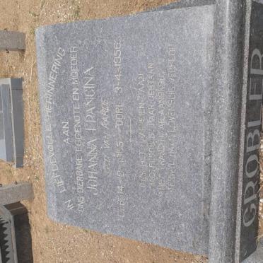 GROBLER Johanna Francina nee VAN AARDE 1905-1956