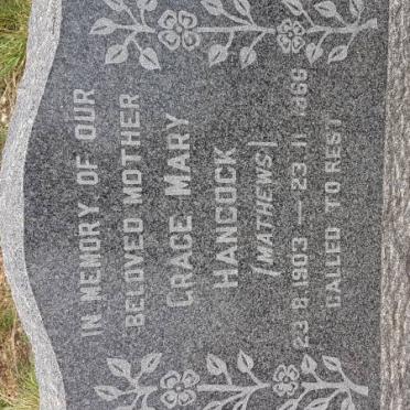 HANCOCK Grace Mary nee MATHEWS 1903-1966