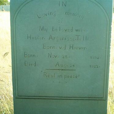 HEEVER Hester Arganissa Tellis, v.d. 1892-1922
