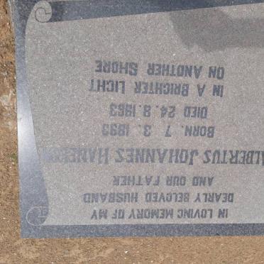 HANEKOM Albertus Johannes 1893-1963