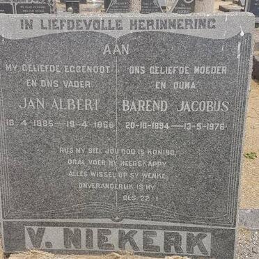 NIEKERK Jan Albert, v. 1885-1958 &amp; Barend Jacobus 1894-1976