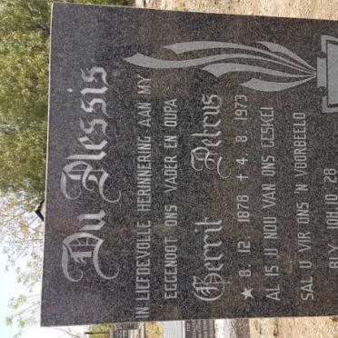 PLESSIS Gerrit Petrus, du 1878-1973