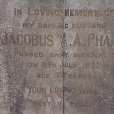 PHAAL Jacobus A.A. -1953