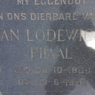 PHAAL Jan Lodewicus 1889-1958