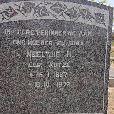 SITTERT Neeltjie H., van nee KOTZÉ 1887-1972