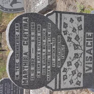 VISAGIE Marthina Gertina 1892-1966