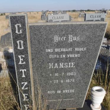 COETZEE Hansie 1903-1978