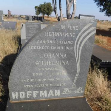 HOFFMAN Johanna Wilhelmina nee BOONZAAIER -1958