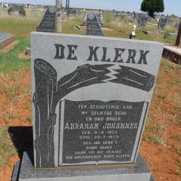 KLERK Abraham Johannes, de 1935-1979