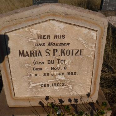 KOTZE Maria S.P. nee DU TOIT 1871-1952