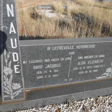 NAUDE David Jacobus 1911-1980 &amp; Alida Elizabeth KNOETZE 1923-1989