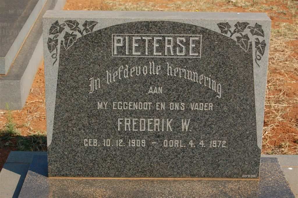 PIETERSE Frederik W. 1909-1972