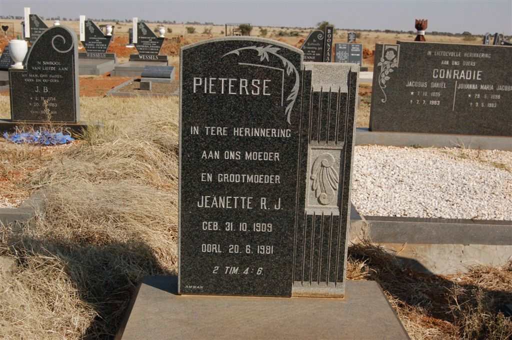 PIETERSE Jeanette R.J. 1909-1981