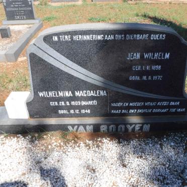 ROOYEN Jean Wilhelm, van 1896-1972 &amp; Wilhelmina Magdalena nee MAREÉ 1903-1946