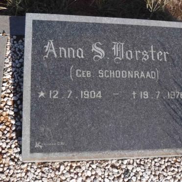 VORSTER Anna S. nee SCHOONRAAD 1904-1976