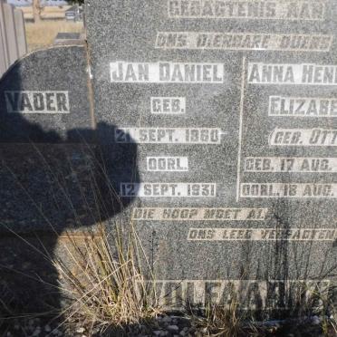 WOLFAARDT Jan Daniel 1860-1931 &amp; Anna Hendrika Elizabeth OTTO 1859-1946