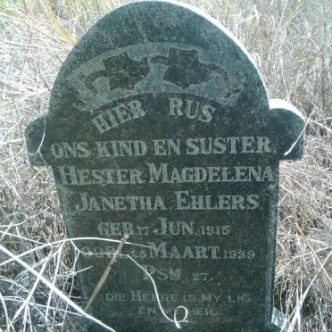 EHLERS Hester Magdelena Janetha 1915-1939