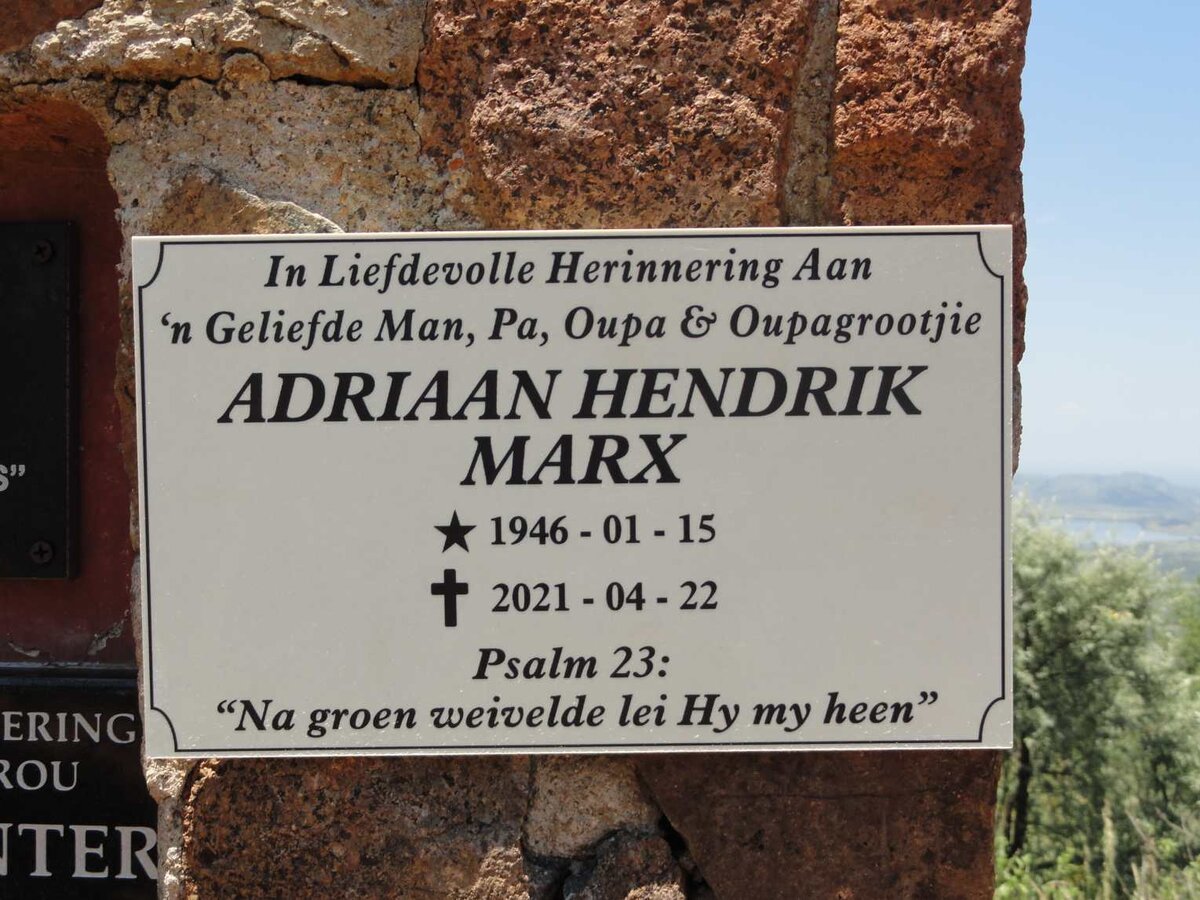 MARX Adriaan Hendrik 1946-2021