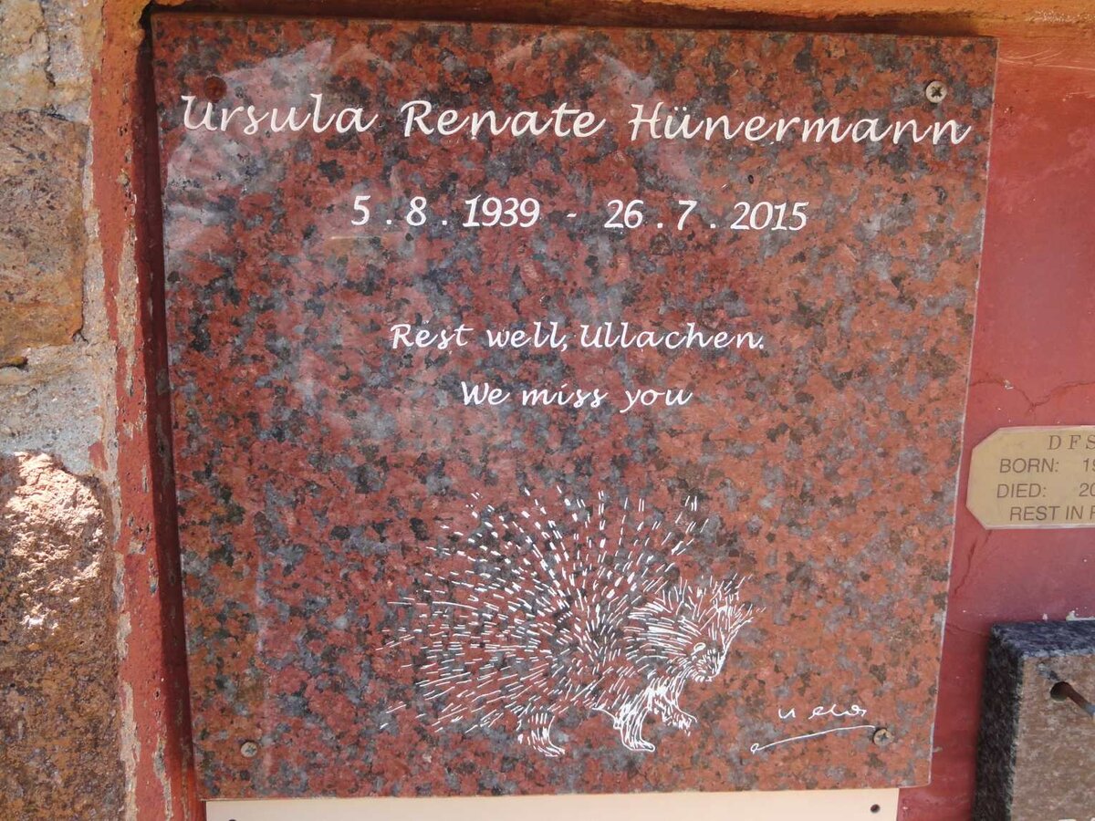 HUNERMANN Ursula Renate 1939-2015