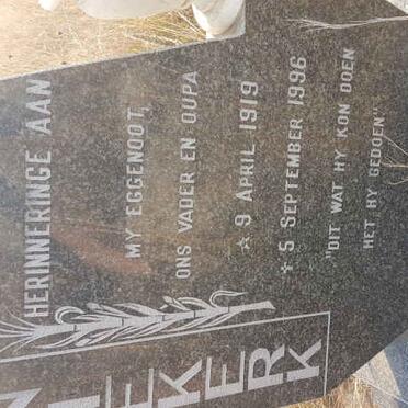 NIEKERK Sybrandt Gerhard, van 1919-1996