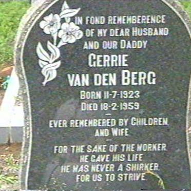 BERG Gerrie, van den 1923-1959
