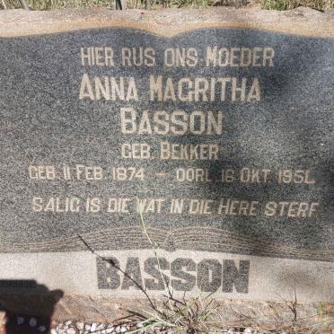 BASSON Anna Magritha nee BEKKER 1874-1954