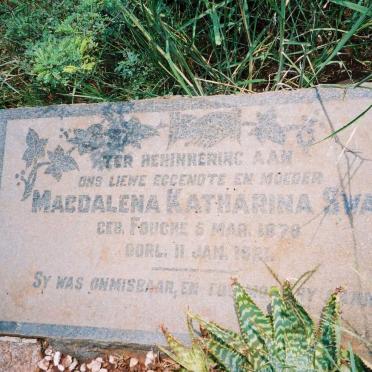 SWART Magdalena Katharina nee FOUCHE 1879-1921