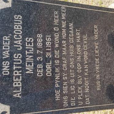 MEINTJES Albertus Jacobus 1868-1951