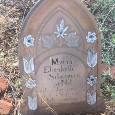 SCHEEPERS Maria Elizabeth nee NEL 1869-1905
