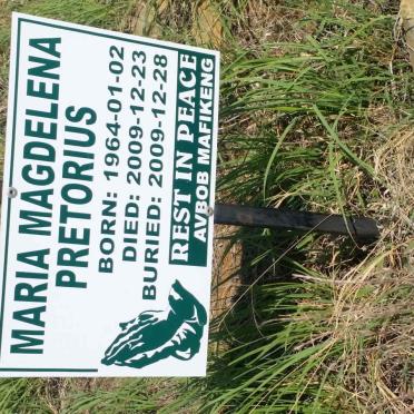 PRETORIUS Maria Magdelena 1964-2009