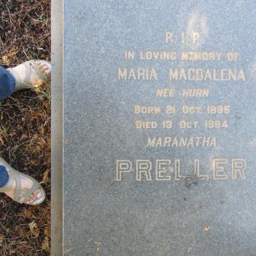 PRELLER Maria Magdalena nee HURN 1895-1984