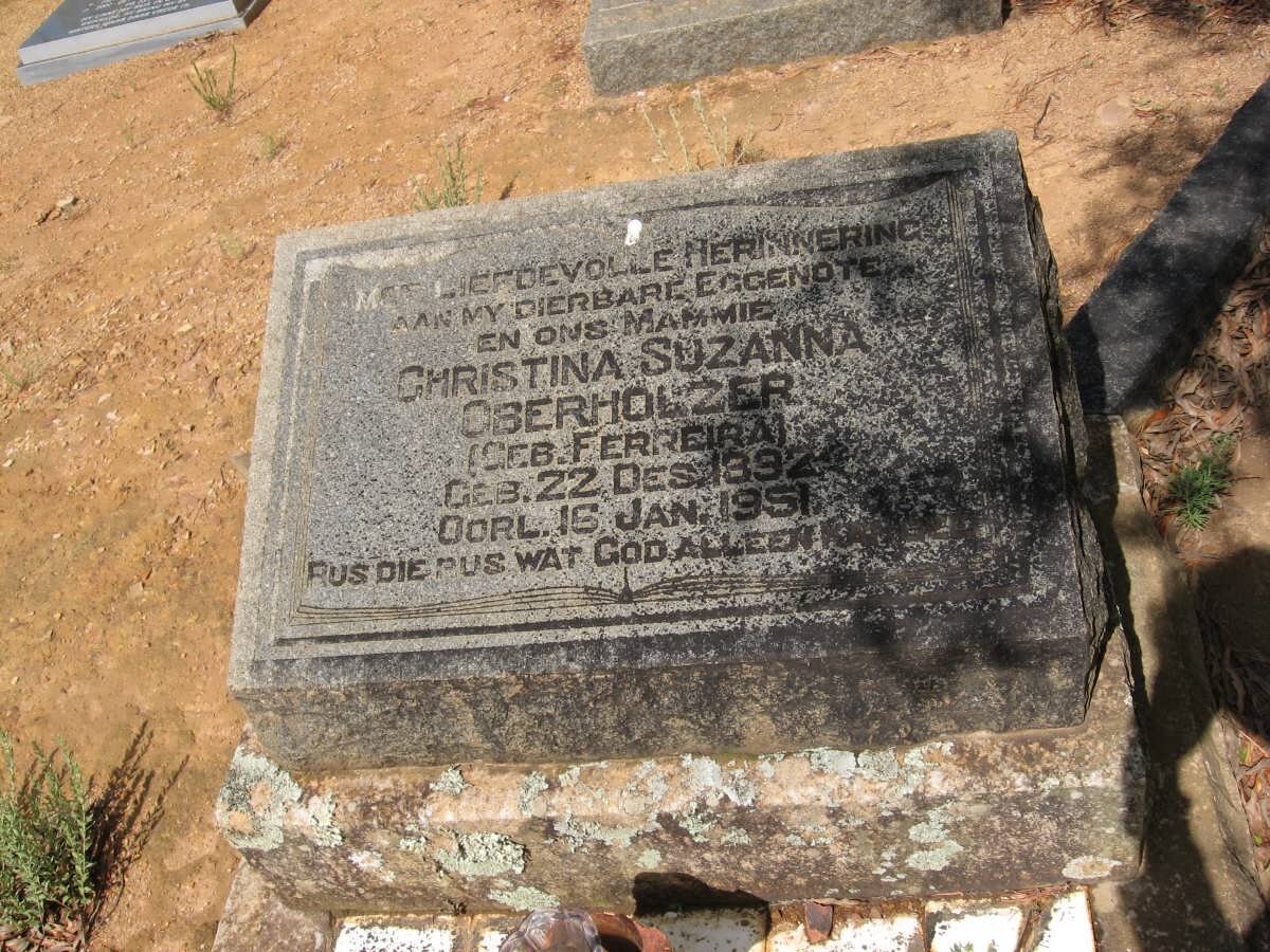 OBERHOLZER Christina Suzanna nee FERREIRA 1892-1951