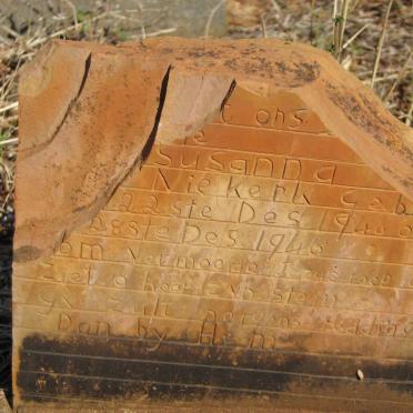 NIEKERK Susanna, van 1946-1946