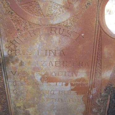 STADEN Christina Elizabetha, van nee VAN STRATIN 1893-191?